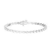 Bevilles Pear Tennis Bracelet with 4.00ct of Laboratory Grown Diamonds in Sterling Silver and