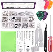 Swpeet 263Pcs Electric Guitar Screw Kit (9 Types) With Springs, String Winder, Screwdriver, Tweezers, 0.75mm Pick for Bridge