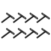 8 Pack 3 Inch Solid Steel Hidden Wall Mounted Shelf Supports (Black)