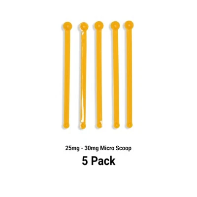 Top Quality Plastic Yellow 25mg-30mg Micro Scoops 5 Pack Measuring Lab Supplies