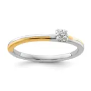 14K Two-Tone Lab Grown Diamond Two Promises Complete Promise Band Ring Size 7