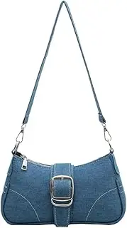[Hzxsny] Denim Shoulder Purse for Women Vintage Denim Clutch Hobo Tote Bag Small Tote Top Handle Bags Lightweight Handbags Satchel