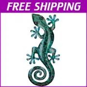Weather-Resistant 29.5-Inch Gecko Wall Art - Whimsical Indoor/Outdoor Decoration