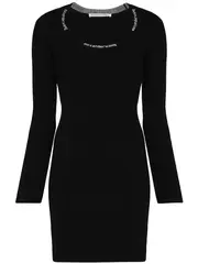 [T By Alexander Wang] 修身長袖低圓領連衣裙
