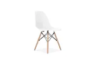 2 PCS Retro Replica Eiffel Dining Chairs DSW Cafe Kitchen Beech Wooden-White