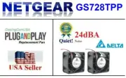 Pack of 2x Quiet replacement Fans for Netgear ProSafe GS728TPP Switch