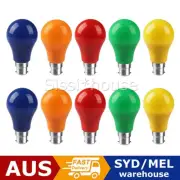 10Pcs Mixed Coloured Light Globes Bulbs Lamps Party Festoon Bayonet B22 Lamps
