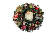 Lighted Santa Claus Christmas Wreath Claus Xmas Ornament 92478 St Nick