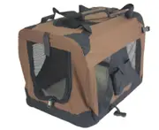 Large Portable Foldable Pet Dog Cat Puppy Travel Cage Soft Crate-Brown