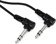 Hosa Balanced Interconnect Right-Angle 1/4 Inch to Same TRS Cable, 5 Feet