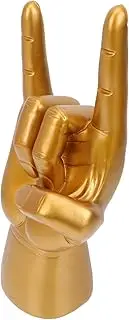 Healvian Headphone Stand Decoration Home Decor Rock-shaped Gesture Key Display Holder Resin Made Craft Rock-shaped Desktop Decor Key Storage Holder Golden Synthetic Resin