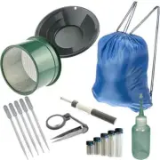 10" Black Gold Pans Panning Kit with Sniffer & Vial & More