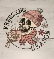 Winter Skeleton Ready to Press Heat Transfer, Iron on Transfer DTF Transfer