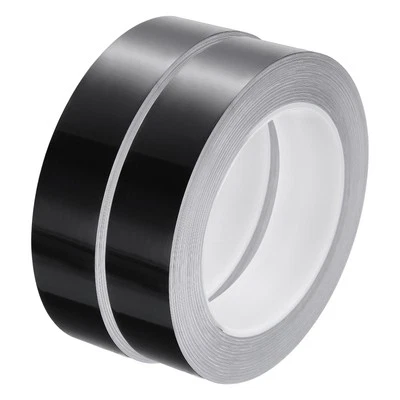 2Pcs Floor Tiles Black Foil Lines Metallic Mirror Tape 0.98"x82 Ft