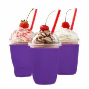 3 Pcs Iced Coffee Sleeve, Neoprene Cup Sleeves for Cold Drinks, Purple