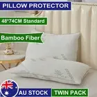 6 Pack Waterproof Anti-allergy Bamboo Pillow Protector Case Slip-Zipper Opening