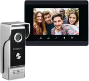 Video Intercom System, 7 Inches Monitor Wired Video Door Phone Doorbell Kits, In