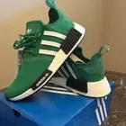 ADIDAS NMD_R1 Men’s Sz 7 Green / Cloud White / Core Black Sneakers Shoes NEW