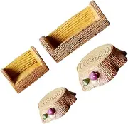 IWOWHERO 4pcs Mini Resin Tree Stump Ornaments Micro Landscape Stool Set Stool Ornament for Home Decor