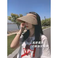 在飛比找ETMall東森購物網優惠-遮陽帽女大檐夏季出游空頂帽子