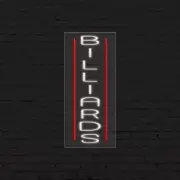 Billiards Sign for Business Displays | LED Flex Neon | 13"W x 32"H x 1"D