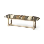 Mariana Olive and Brown Rectangular Mango Wood Upholstered Accent Bench 19 in. x