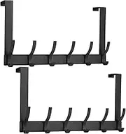 2 Pack Over The Door Hooks, Door Hanger Hooks, Minimalist Door Coat Hanger for Bedrooms, Bathroom, Over The Door Towel Rack for Hanging Coat, Towel, Bag, Robe, Hat