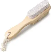 Foot Brush for Body with Pumice Natural Bristle Foot Brush Wooden Handle Brush Foot Exfoliating Brush