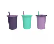 3pc Green Grown 10oz/296ml Straw Sippy/Drinking Cups Kids Set 18m+ Assorted