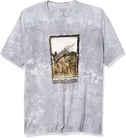 [Liquid Blue] Led Zeppelin Man with Sticks Short Sleeve T-Shirt, Light Grey, XXXXX-Large