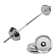 53kg Weight Set - 28mm Dia 180cm Barbell Bar + Pro Grade Chrome Weight Plates