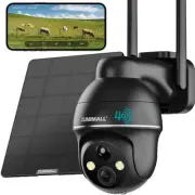 4G LTE Cellular Solar Security Camera Wireless Outdoor, 2K No WiFi Security C...