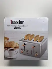 WHALL 4 Slice Toaster Stainless Steel, 6 Bread Shade Settings