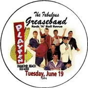 The Greaseband 1984 Gig Pin 3" Pin Back Button THE PLAYPEN Diamond Beach NJ