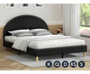 ALFORDSON Bed Frame Queen Double King Single Size Mattress Base Platform Black Leather CALLA