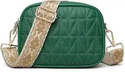 [Generic] Leather Crossbody Shoulder Bag for Women with Wide Strap and Many Compartments Practical,Women's Small Genuine Leather Bag