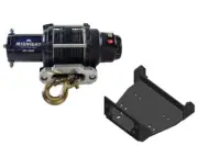 Viper 50 Ft Winch 3000 lb Black w/ Mount For Yamaha Wolverine R-Spec 2016-18