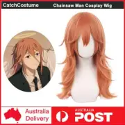 Anime Chainsaw Man Angel Devil Cosplay Wig Halloween Long Curly Orange Hair