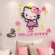 ✱❃KT凱蒂貓壓克力壁貼 卡通兒童房女孩臥室裝飾壁貼 宿舍床頭背景牆3d立體亞克力牆貼 房間裝飾
