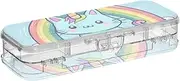 Yoogain Animal Cats unicorns Rainbow Clear Pencils Box 2 Layer Pens Cases For Stationery With Snap And Lid
