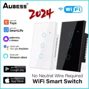 3/8 Gang WiFi RF Smart Light Switch Wall Touch No Neutral Alexa Google