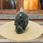 Skull Backflow Burner Incense Cones Holder Waterfall Halloween Home Decor
