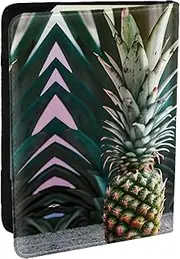 [GaxfjRu] Pineapple Flamingo Print Leather Passport Holder Covers Case, Waterproof Travel Wallet Passport Holder for Women Men, Black, One Size