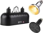 Premium 15-Inch Reptile Heat Lamp Fixture with Independent Switches & Bulbs