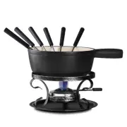 Artestia Cast Iron Cheese Fondue Pot Set Swiss Traditional Cast Iron Fondue S