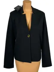 NWT ST. JOHN Knits Black Milano Knit Jacket Blazer sz 14 $1295