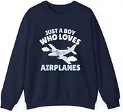 [X.Style] Just A Boy Who Loves Airplanes Baby Boys Toddler ds001 Sweater Navy XL