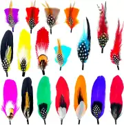 18 Pcs Hat Feathers, Assorted Feather for Fedora Hats, Colorful Natural Real Fea