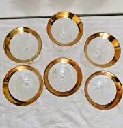 Moser Cordial Glasses 24k Gold Encrusted Rim 3.5 Inch Tall 6 pcs - New
