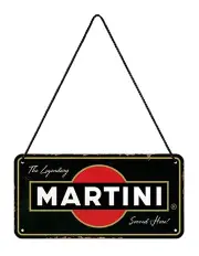 [NOSTALGIC ART] Hanging Martini Served Here Dcor Metal Sign 10x20cm in Multi